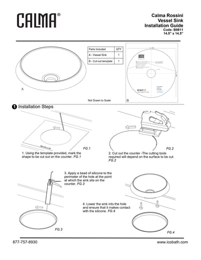 Rossini Round Vessel Sink - Gloss White