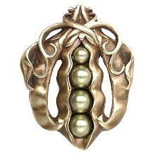 Notting Hill Pearly Peapod Cabinet Knob, Antique Brass