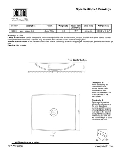 Vecchi Vessel Sink - Gloss White