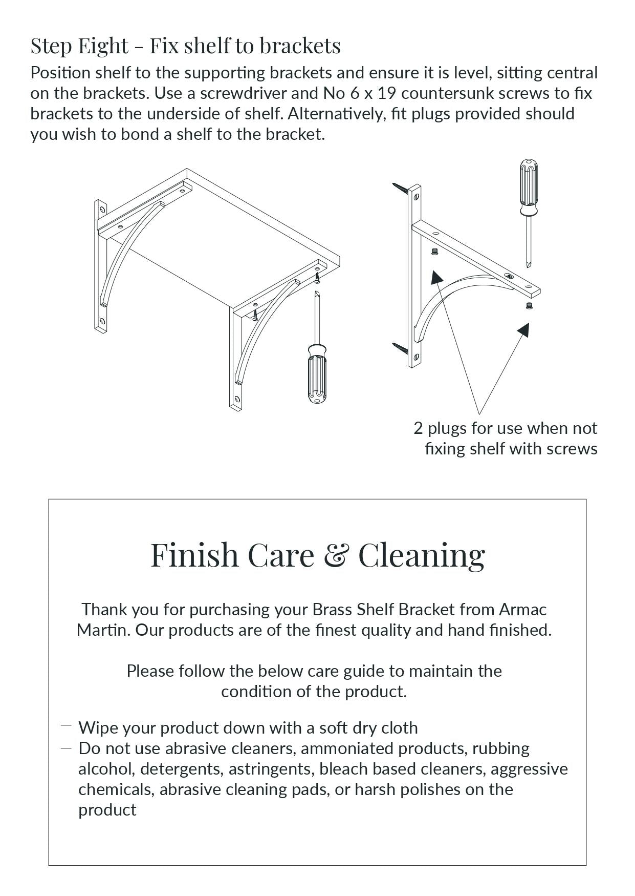 190MM Handsworth Flush Mounted Shelf Bracket