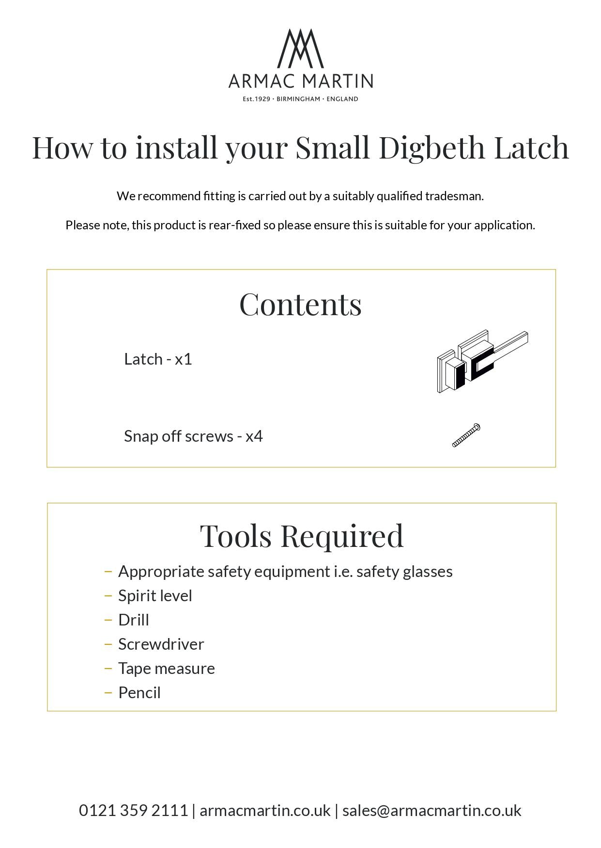 45MM Digbeth Ridged Latch