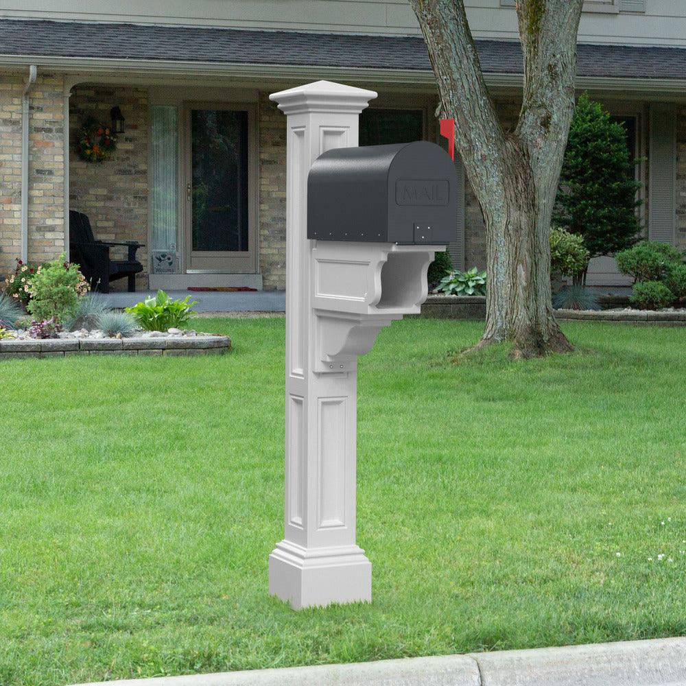 Charleston Plus Mail Post - White - Hardware by Design