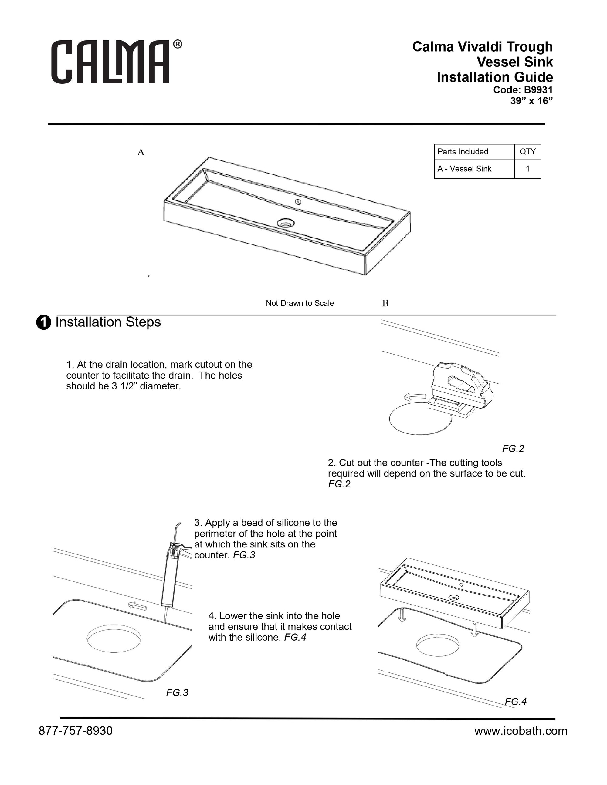 Vivaldi Trough Sink - Gloss White