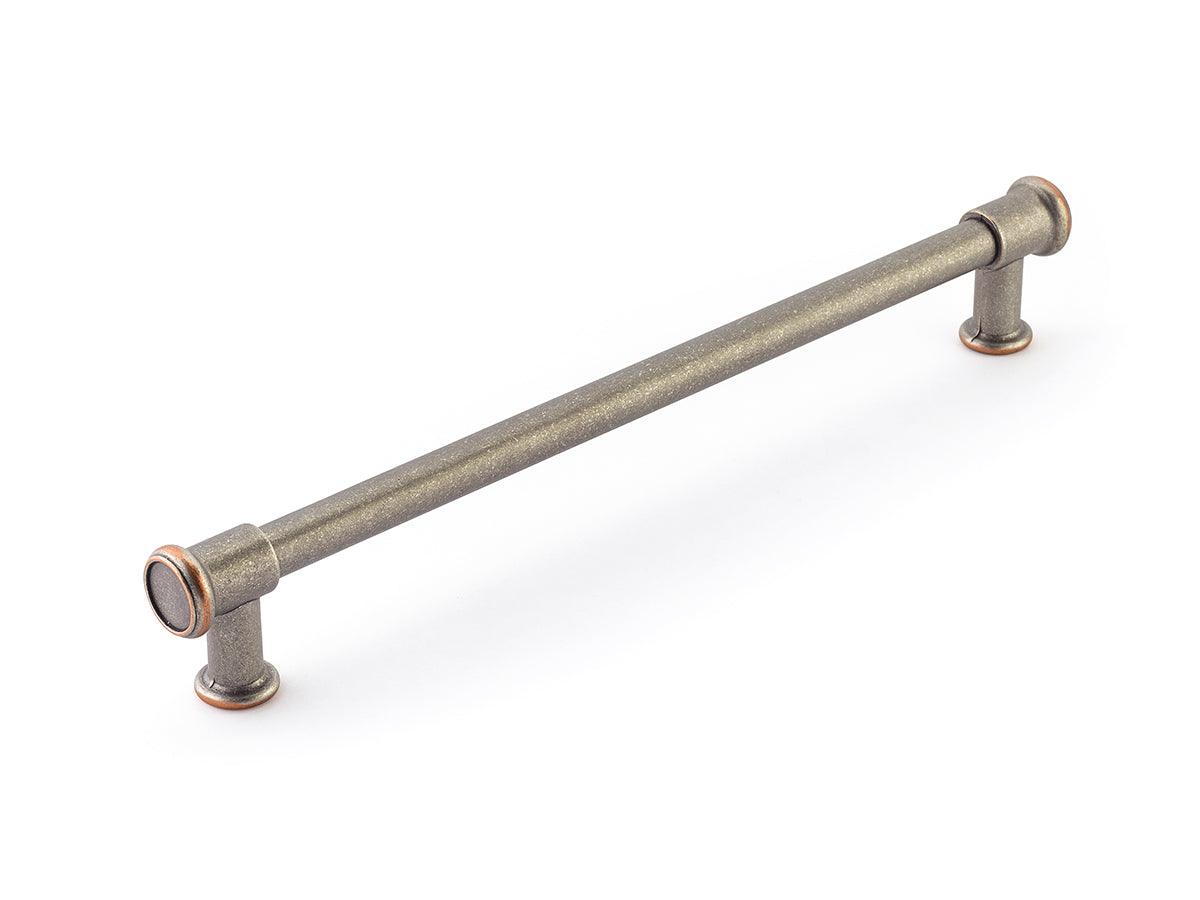 Schaub Steamworks 12" C-C Appliance Pull in Distressed Pewter/Copper