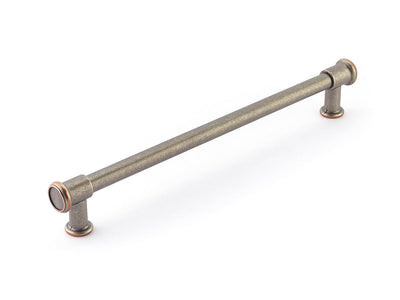 Schaub Steamworks 12" C-C Appliance Pull in Distressed Pewter/Copper