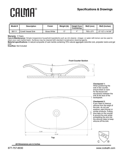 Corelli Vessel Sink - Gloss White