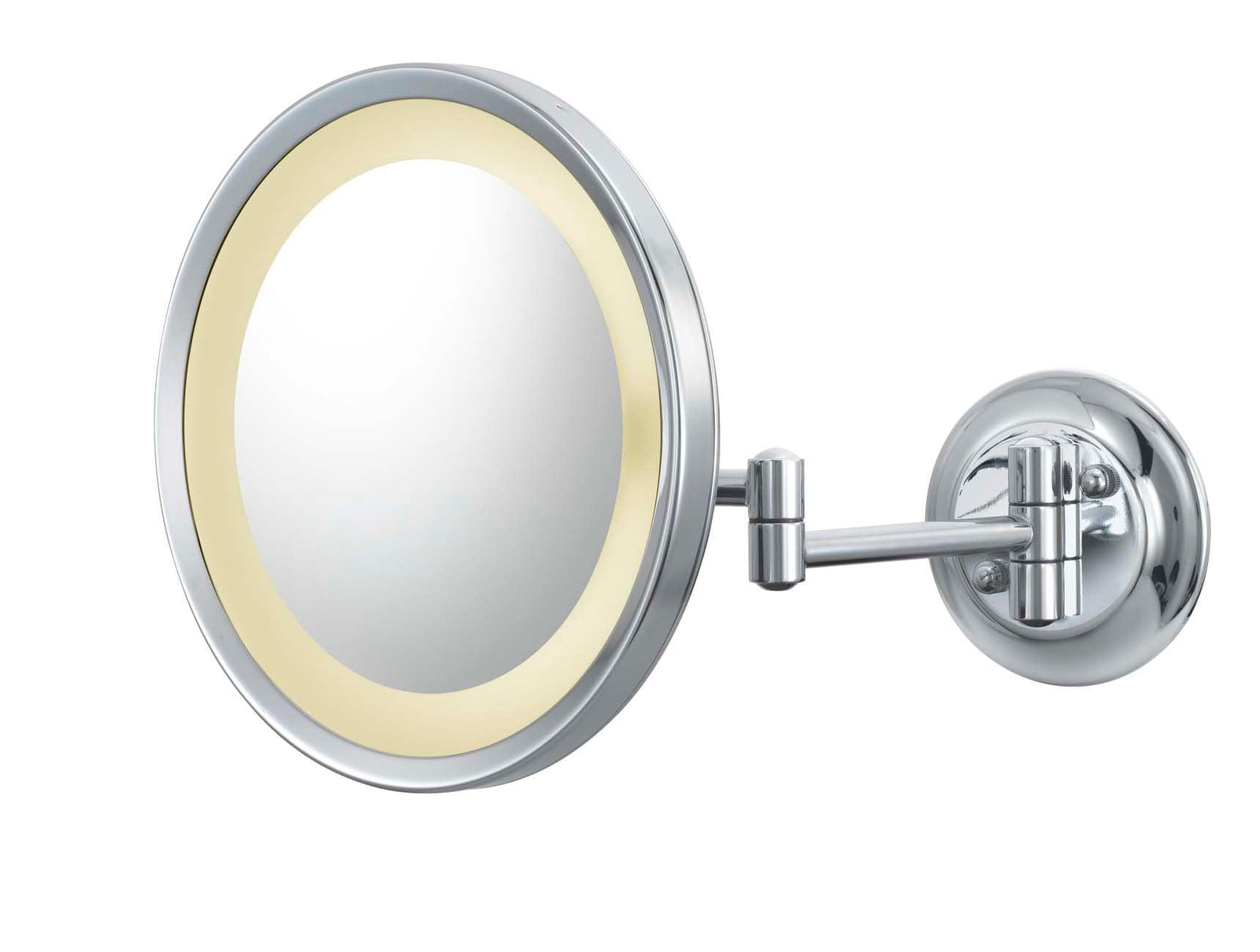 944-2-45HW Single-Sided 5X Round Switchable LED Hardwire Wall Mirror Switchable