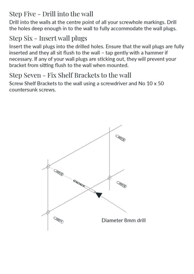 250MM Hockley Flush Mounted Shelf Bracket
