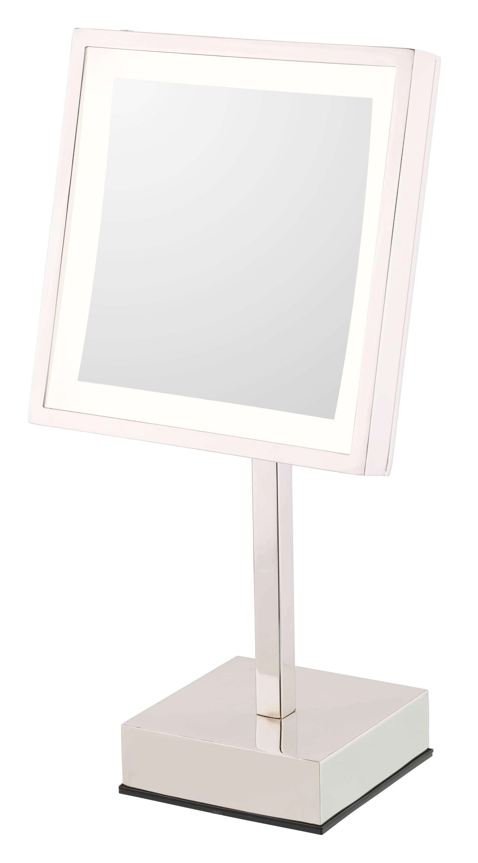 713-55-83 Single-Sided 3X 5500 Kelvin LED Square Rechargable Battery Freestanding Mirror - Hardware by Design