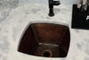 15‚Ä≥ Square Hammered Copper Bar/Prep Sink w/ 2‚Ä≥ Drain Opening - Hardware by Design