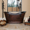 67‚Ä≥ Hammered Copper Double Slipper Bathtub With Rings - Hardware by Design