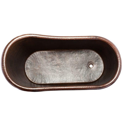 67‚Ä≥ Hammered Copper Single Slipper Bathtub - Hardware by Design