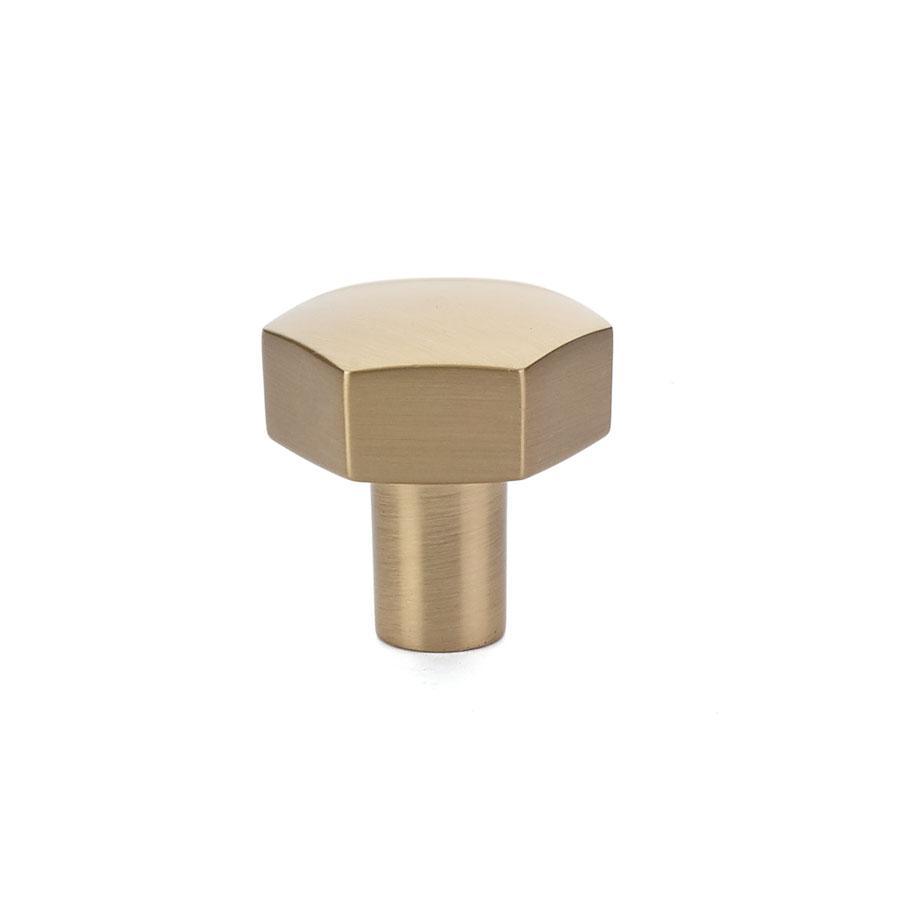 Emtek Mod Hex 1-1/8" Knob in Satin Brass