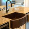 30‚Ä≥ Hammered Copper Rounded Apron Single Basin Kitchen Sink - Hardware by Design