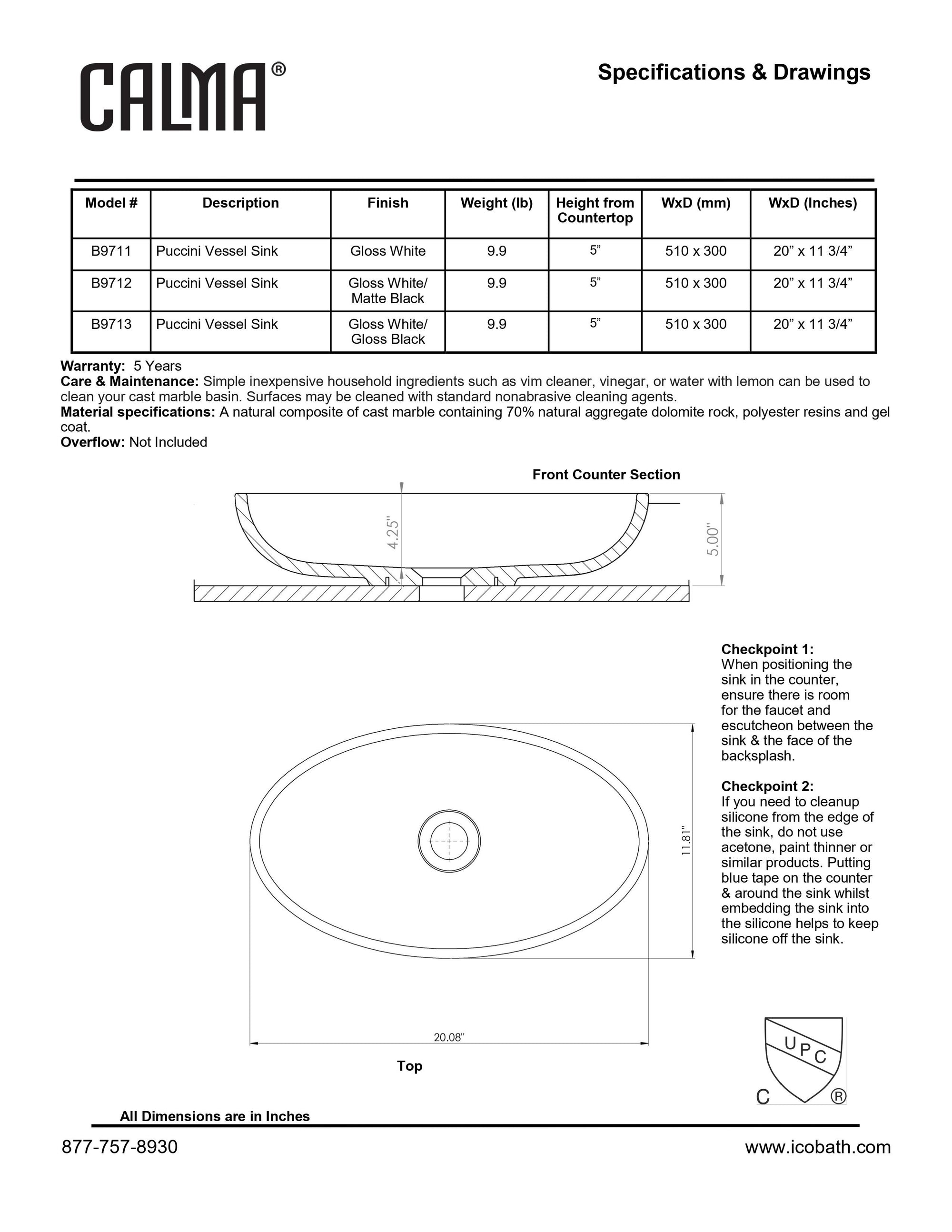 Puccini Vessel Sink - Gloss White
