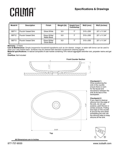 Puccini Vessel Sink - Gloss White