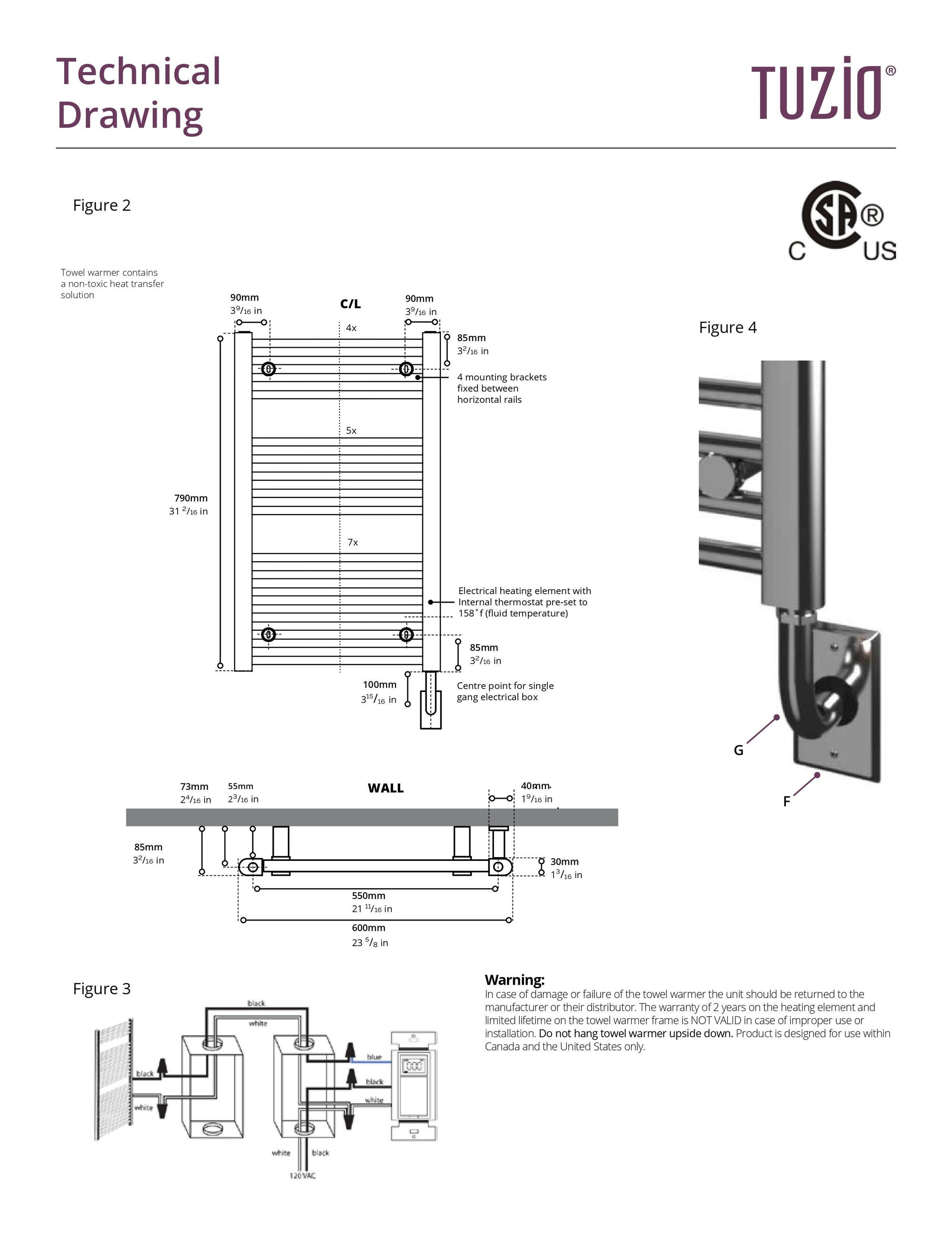 23.5"x31" Savoy Electric Towel Warmer