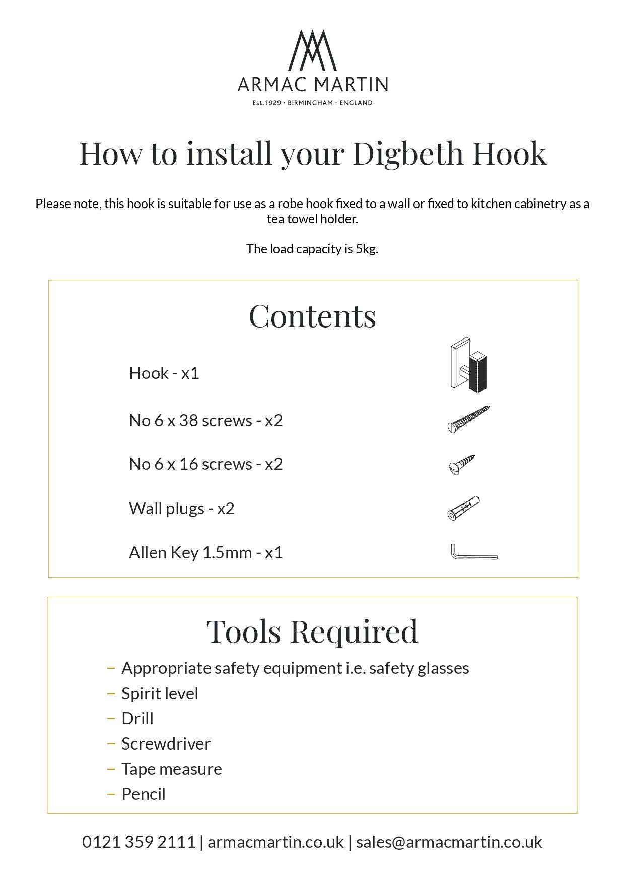 48MM Digbeth Plain Hook