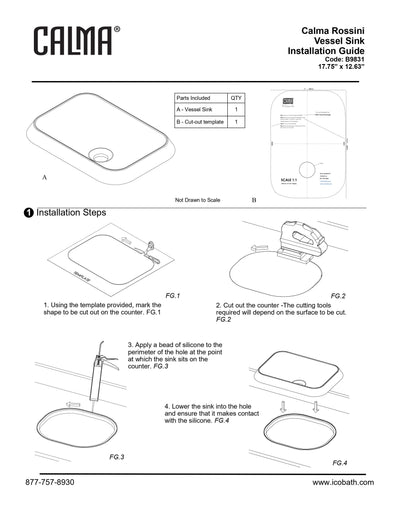 Rossini Rectangle Vessel Sink - Gloss White