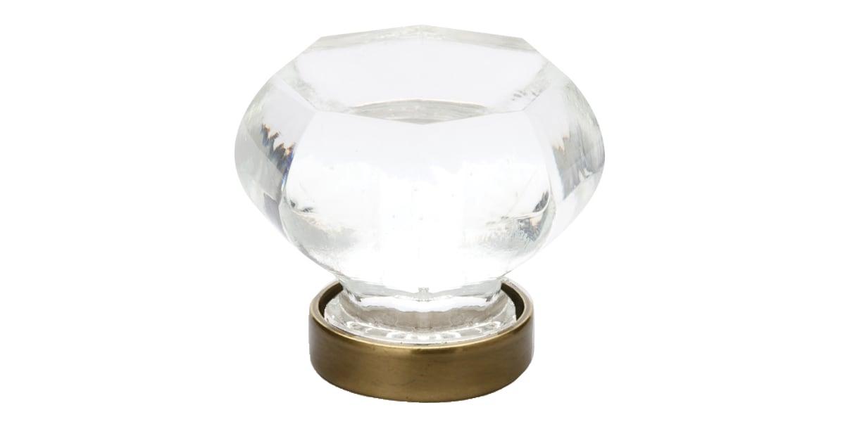 Emtek Crystal And Porcelain 1-1/4 Inch Geometric Cabinet Knob - Hardware by Design