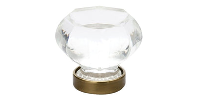Emtek Crystal And Porcelain 1-1/4 Inch Geometric Cabinet Knob - Hardware by Design