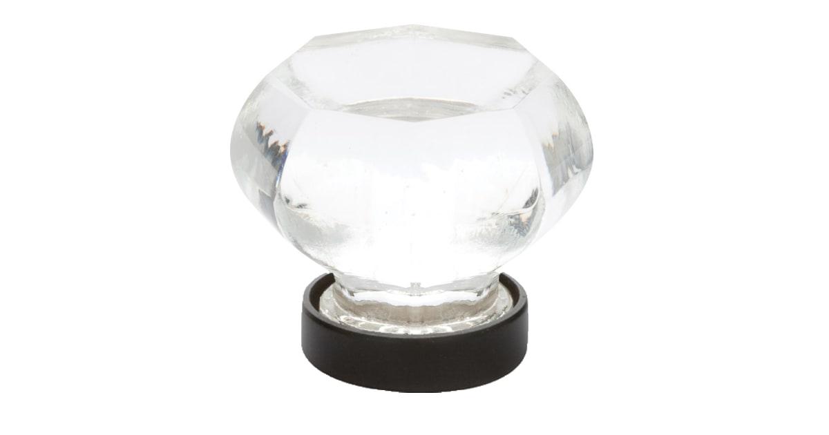 Emtek Crystal And Porcelain 1-1/4 Inch Geometric Cabinet Knob - Hardware by Design