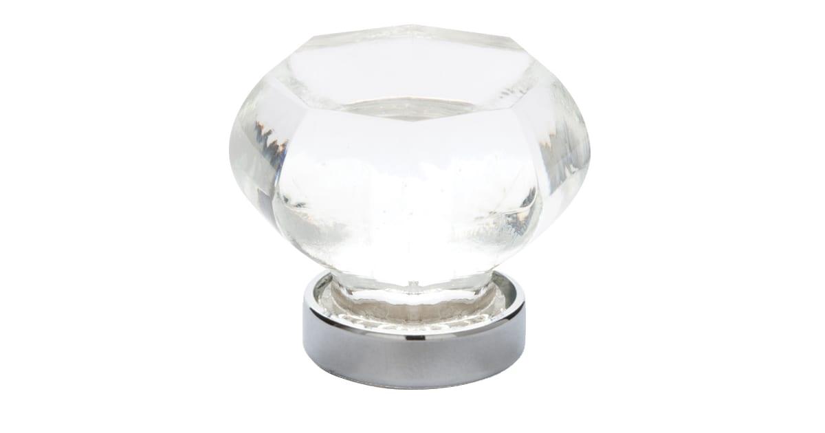 Emtek Crystal And Porcelain 1-1/4 Inch Geometric Cabinet Knob - Hardware by Design
