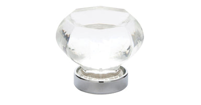 Emtek Crystal And Porcelain 1-1/4 Inch Geometric Cabinet Knob - Hardware by Design