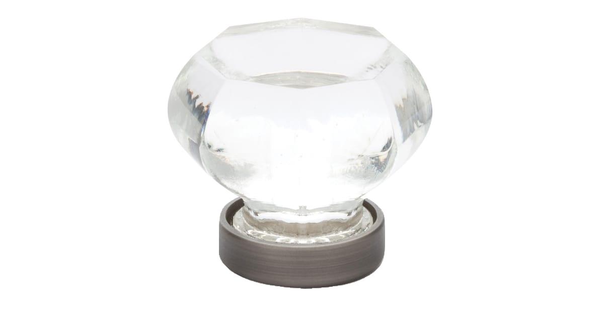 Emtek Crystal And Porcelain 1-1/4 Inch Geometric Cabinet Knob - Hardware by Design