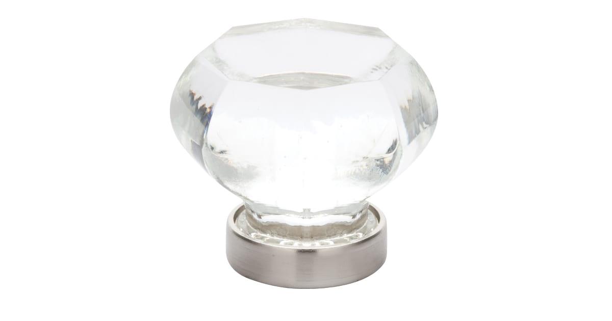 Emtek Crystal And Porcelain 1-1/4 Inch Geometric Cabinet Knob - Hardware by Design