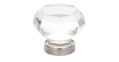 Emtek Crystal And Porcelain 1-1/4 Inch Geometric Cabinet Knob - Hardware by Design
