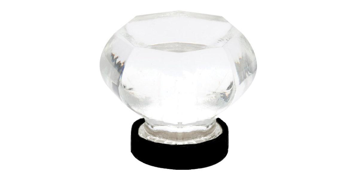 Emtek Crystal And Porcelain 1-1/4 Inch Geometric Cabinet Knob - Hardware by Design