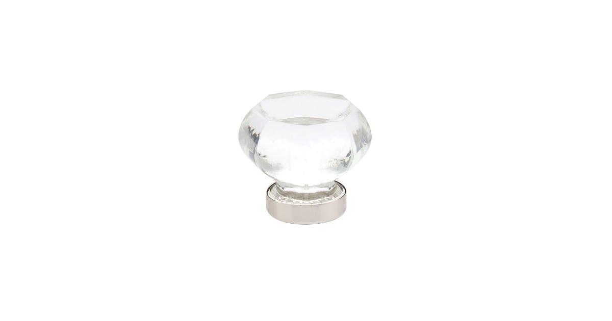 Emtek Crystal And Porcelain 1-1/4 Inch Geometric Cabinet Knob - Hardware by Design