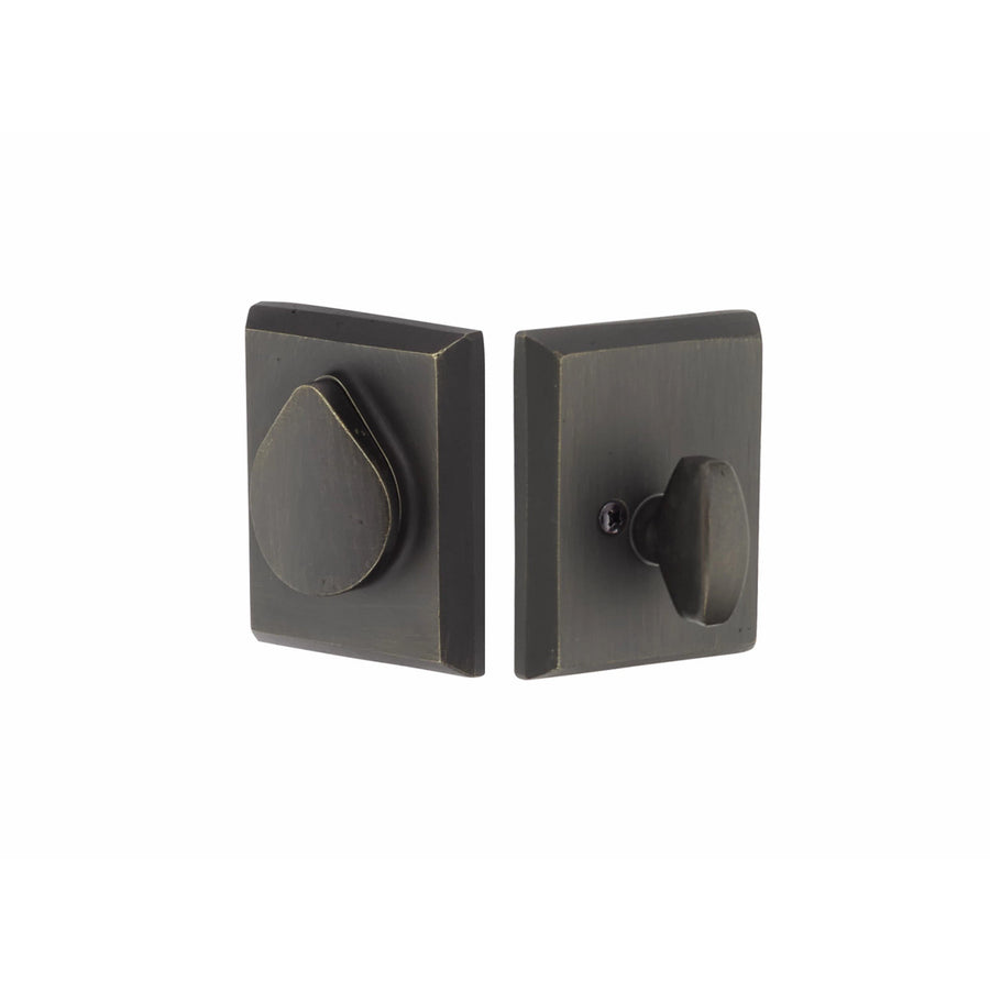 Emtek Rustic Modern Rectangular Sandcast Bronze Deadbolt