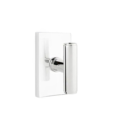 Emtek Ace Knob with Modern Rectangular Rosette in Polished Chrome