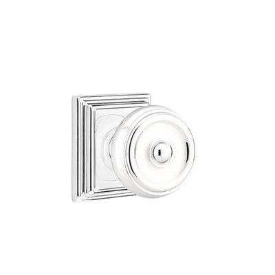 Emtek Waverly Knob with Wilshire Rosette in Polished Chrome