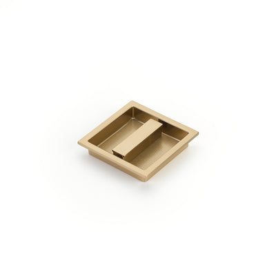 Schaub MODO 3-7/8" x 3-7/8" Overall Recessed Pull in Signature Satin Brass