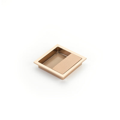 Schaub MODO 3-7/8" x 3-7/8" Overall Square Recessed Pull in Polished Rose Gold