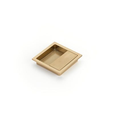 Schaub MODO 3-7/8" x 3-7/8" Overall Square Recessed Pull in Signature Satin Brass