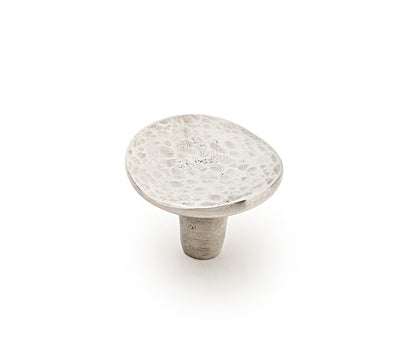 Schaub Martello Round Knob in Natural Britannium