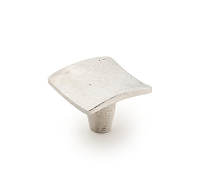 Schaub Martello Square Knob in Natural Britannium