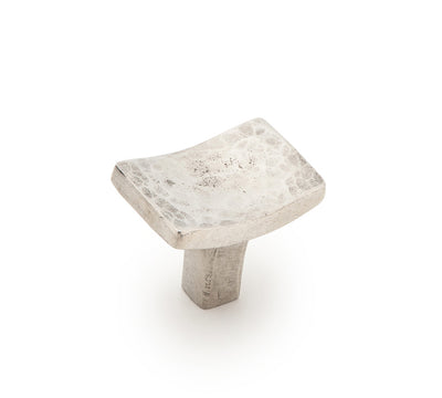 Schaub Martello Rectangular Knob in Natural Britannium