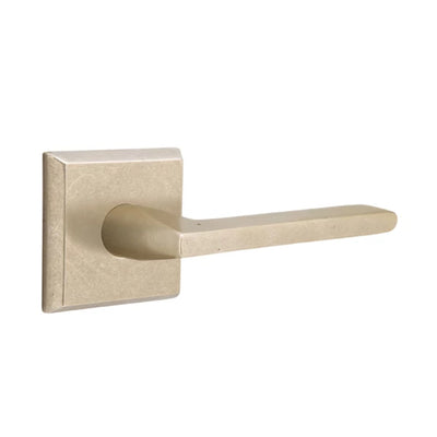 Emtek Lariat Lever with #6 Rosette in Tumbled White Bronze
