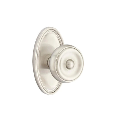 Emtek Waverly Knob with Oval Rosette in Satin Nickel