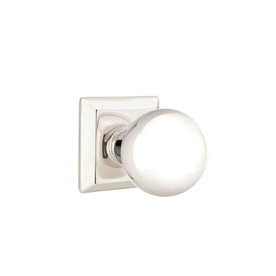 Emtek Orb Knob with Quincy Rosette in Polished Nickel