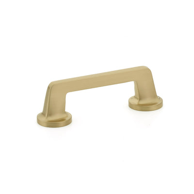 Schaub Northport Round Base 3-1/2" C-C Pull, Round Base in Signature Satin Brass