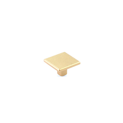 Schaub Quadrato 1-3/8" Square Knob in Signature Satin Brass