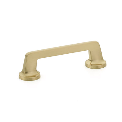 Schaub Northport Round Base 4" C-C Pull, Round Base in Signature Satin Brass
