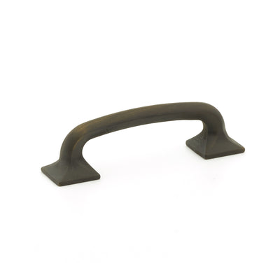 Schaub Northport Square Base 3-1/2" C-C Pull, Square Base in Ancient Bronze