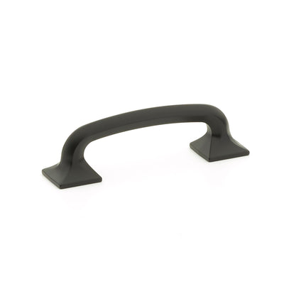 Schaub Northport Square Base 3-1/2" C-C Pull, Square Base in Matte Black